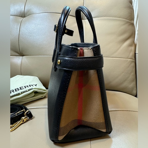 Burberry Banner tote black with nova check - Picture 5 of 10
